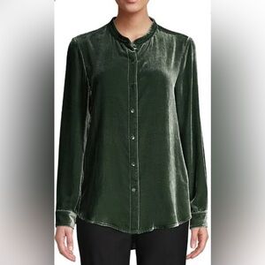 Eileen Fisher Forest Velvet Blouse - gently work